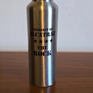 Silver Water Bottle Property of Alcatraz The Rock